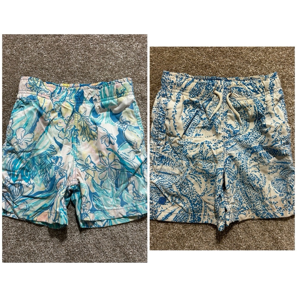 Lilly Pulitzer Boys Capri Swim Trunks 2 Pairs Size‎ S (4-5)